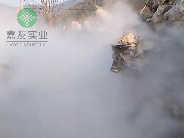 杭州嘉友为天台兆杰假山造雾项目安装雾森系统案例