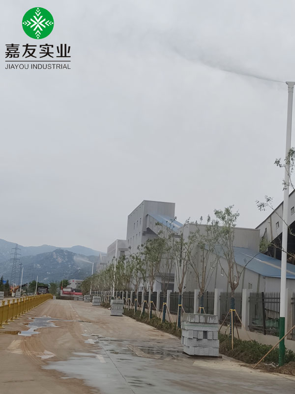 道路降尘新技术_杭州嘉友高压喷雾桩道路降尘应用案例