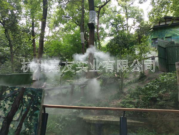 杭州动物园高压微雾降温造景3
